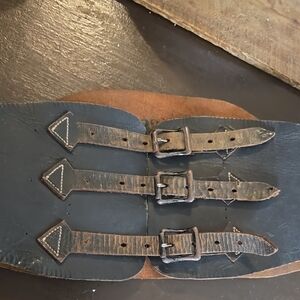 Black Leather Vintage 1940s Kidney Belt